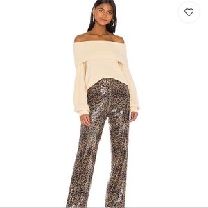 Revolve Leopard Print Wide Leg Pants